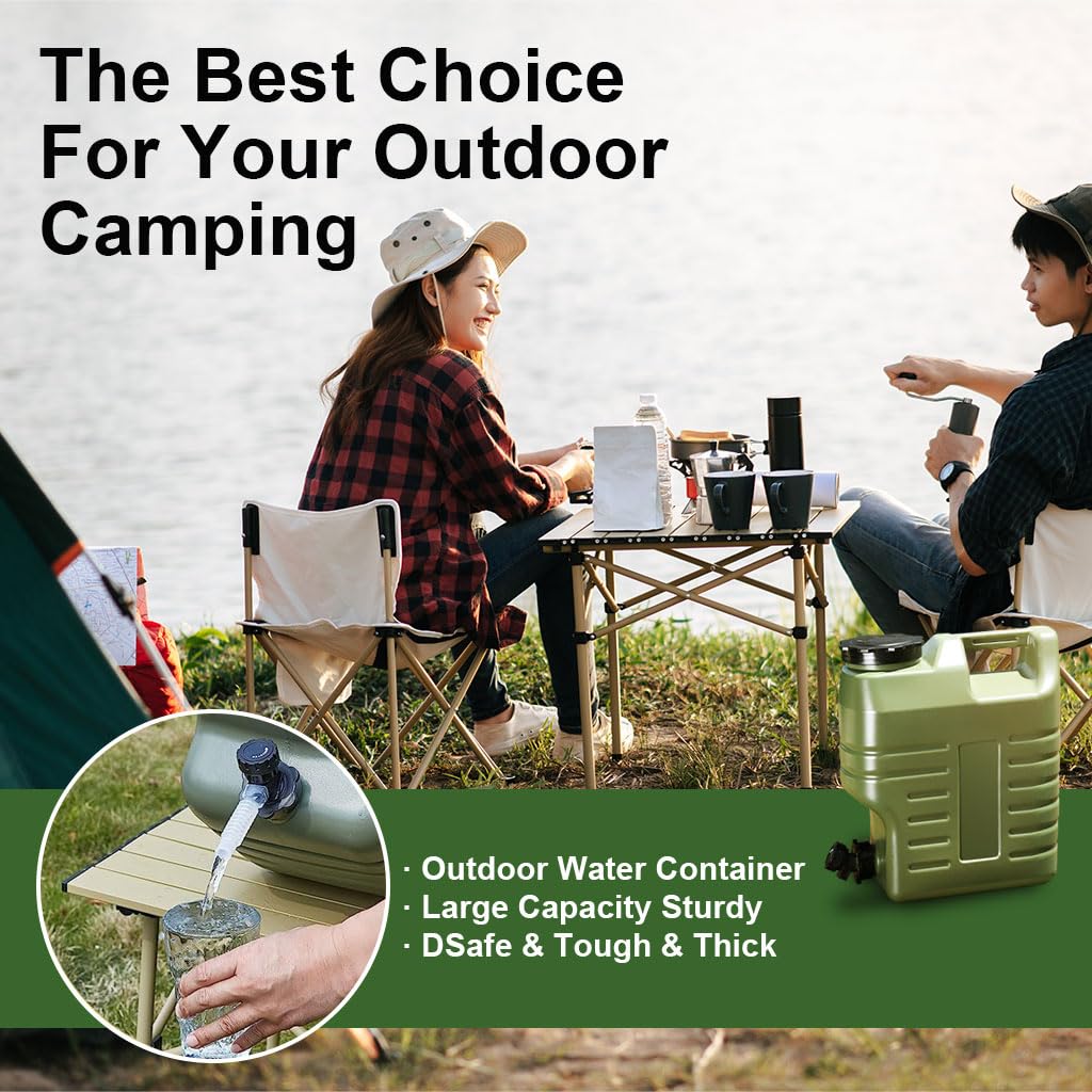 Optifit Camping Water Container with Easy Faucet, Portable Food Grade PE Water Container, BPA Free Outdoor Folding Water Tank for Sport Camping Riding Mountaineer Hiking (12L) Optifit Camping Water Container with Easy Faucet, Portable Food Grade PE Water Container, BPA Free Outdoor Folding Water Tank for Sport Camping Riding Mountaineer Hiking (12L)